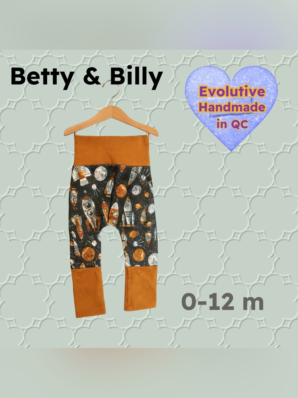 🇨🇦👌GUC BETTY & BILLY |0-12 m| Playful Unisex Space Print Harem baby pants